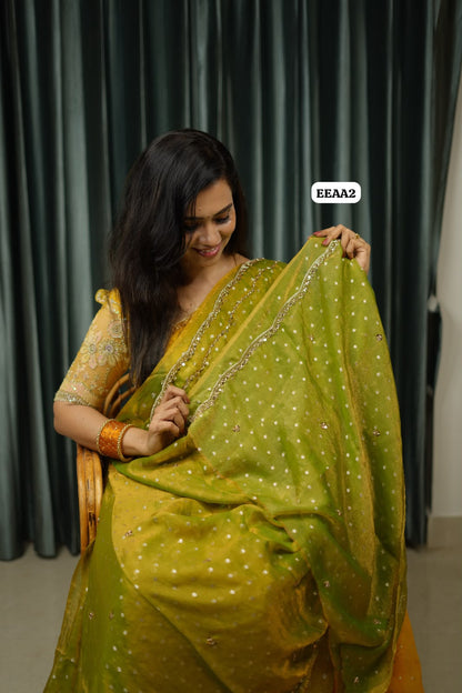 Chiffon stone work saree🥳