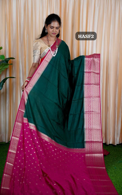 Warm silk sarees. in half and half 🥳✅