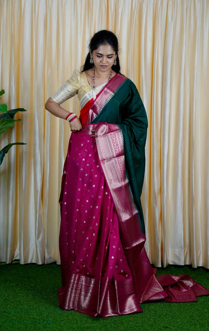Warm silk sarees. in half and half 🥳✅