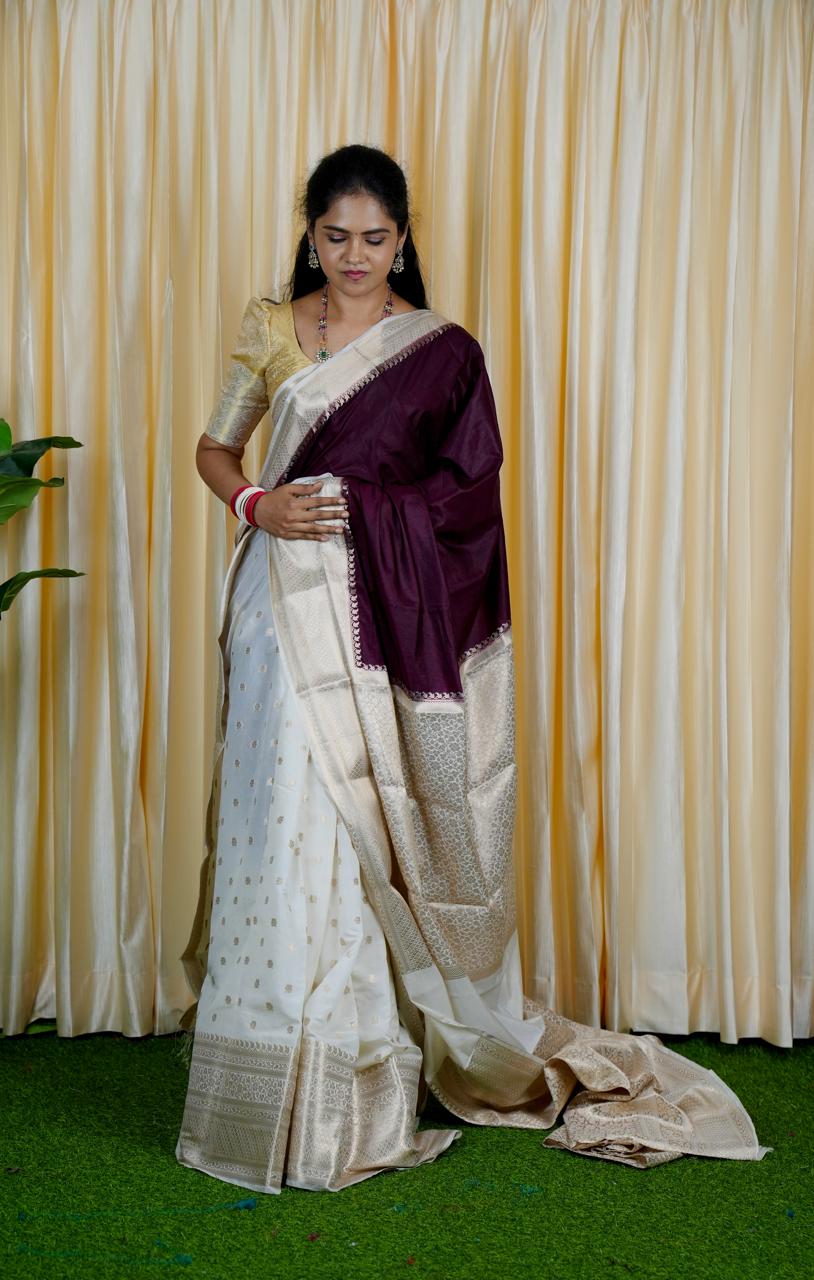 Warm silk sarees. in half and half 🥳✅
