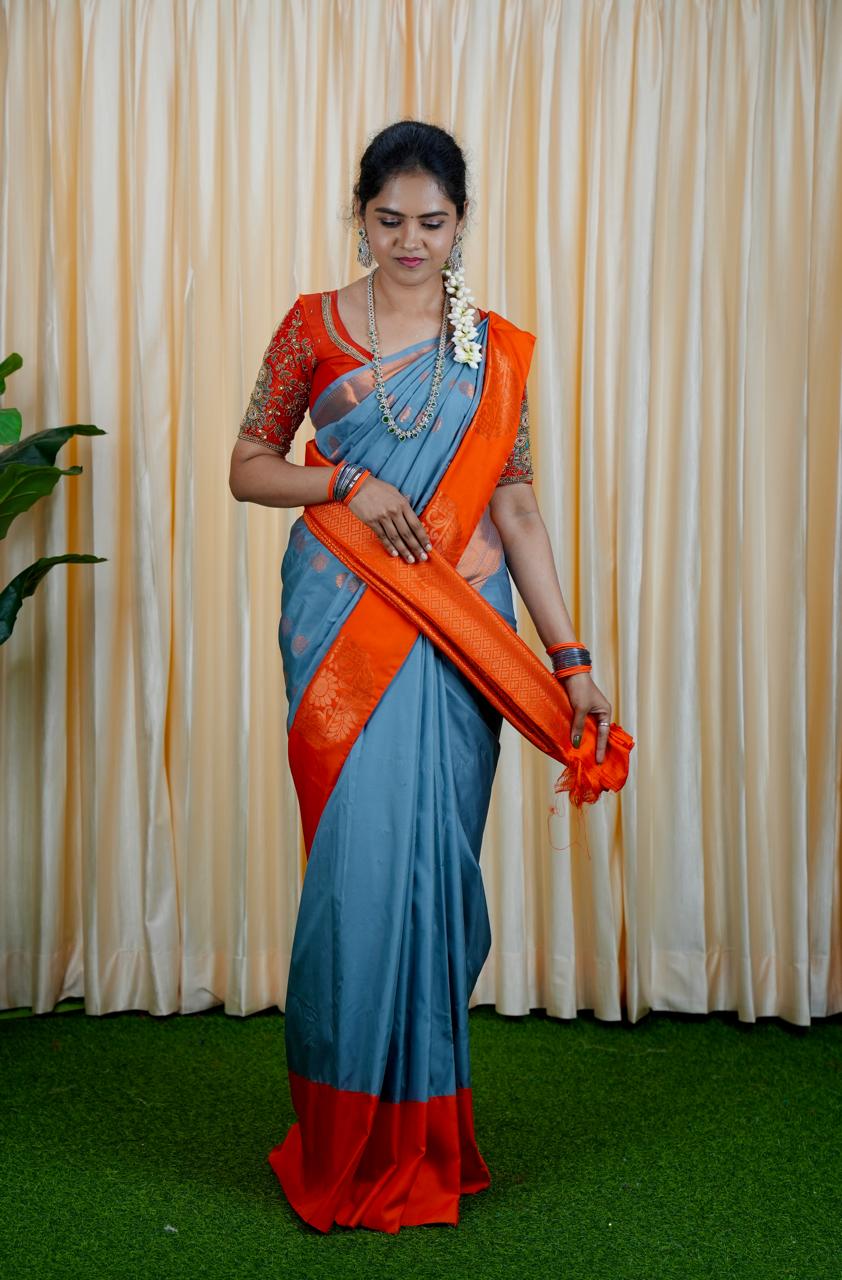 Korvai border soft silk sarees sold❌