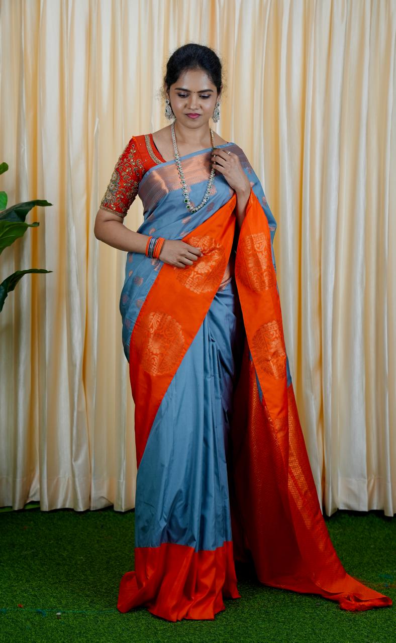 Korvai border soft silk sarees sold❌