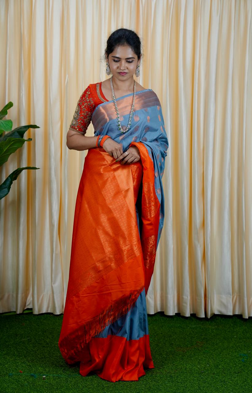 Korvai border soft silk sarees sold❌