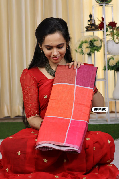 Cotton mix saree with attractive colours 🥳