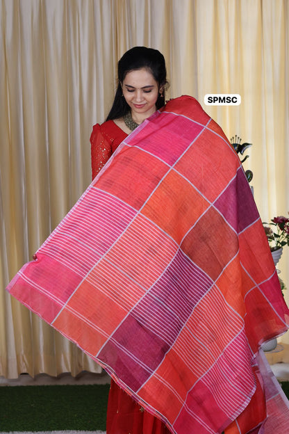 Cotton mix saree with attractive colours 🥳