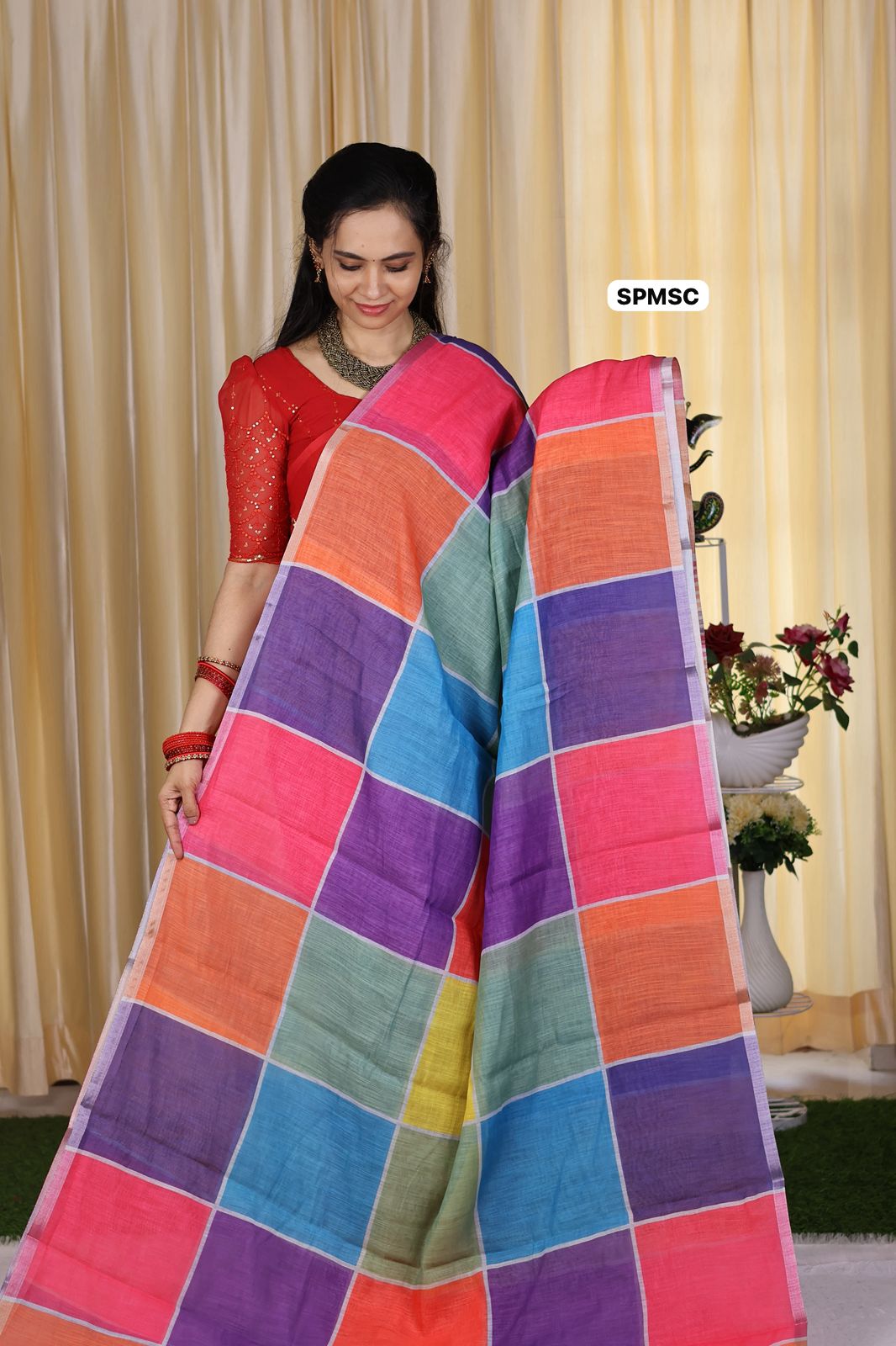 Cotton mix saree with attractive colours 🥳