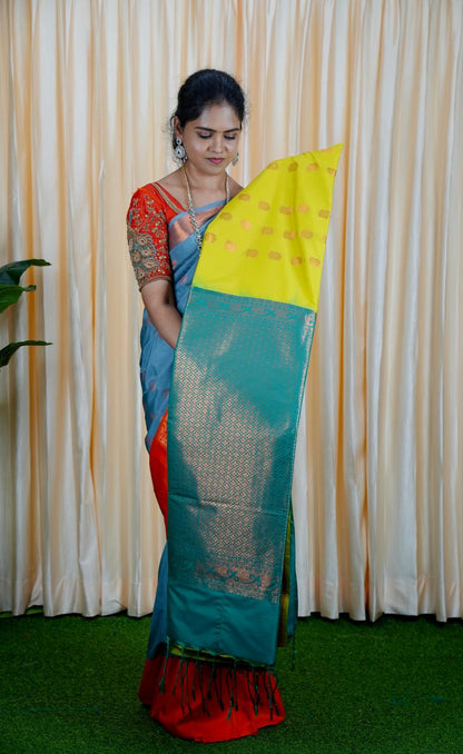 Korvai border soft silk sarees.🥳