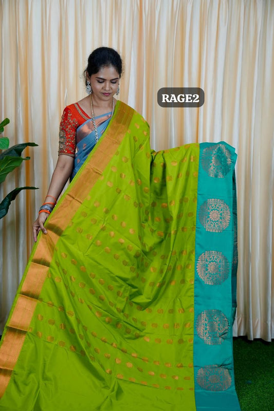 Korvai border soft silk sarees. No🥳
