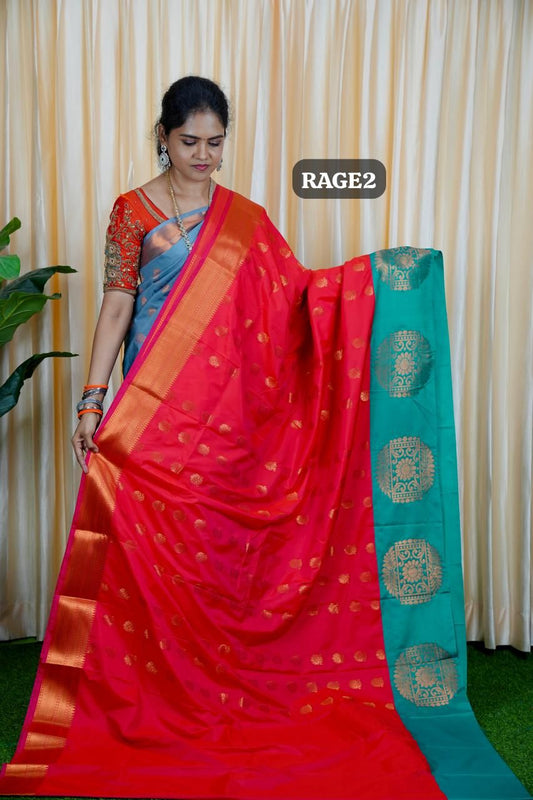 Korvai border soft silk sarees.🥳