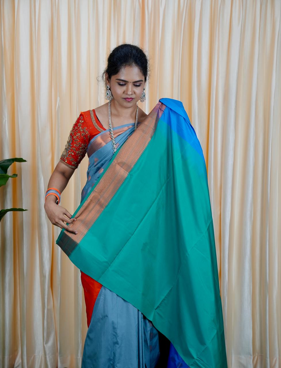 Korvai border soft silk sarees.🥰🥳