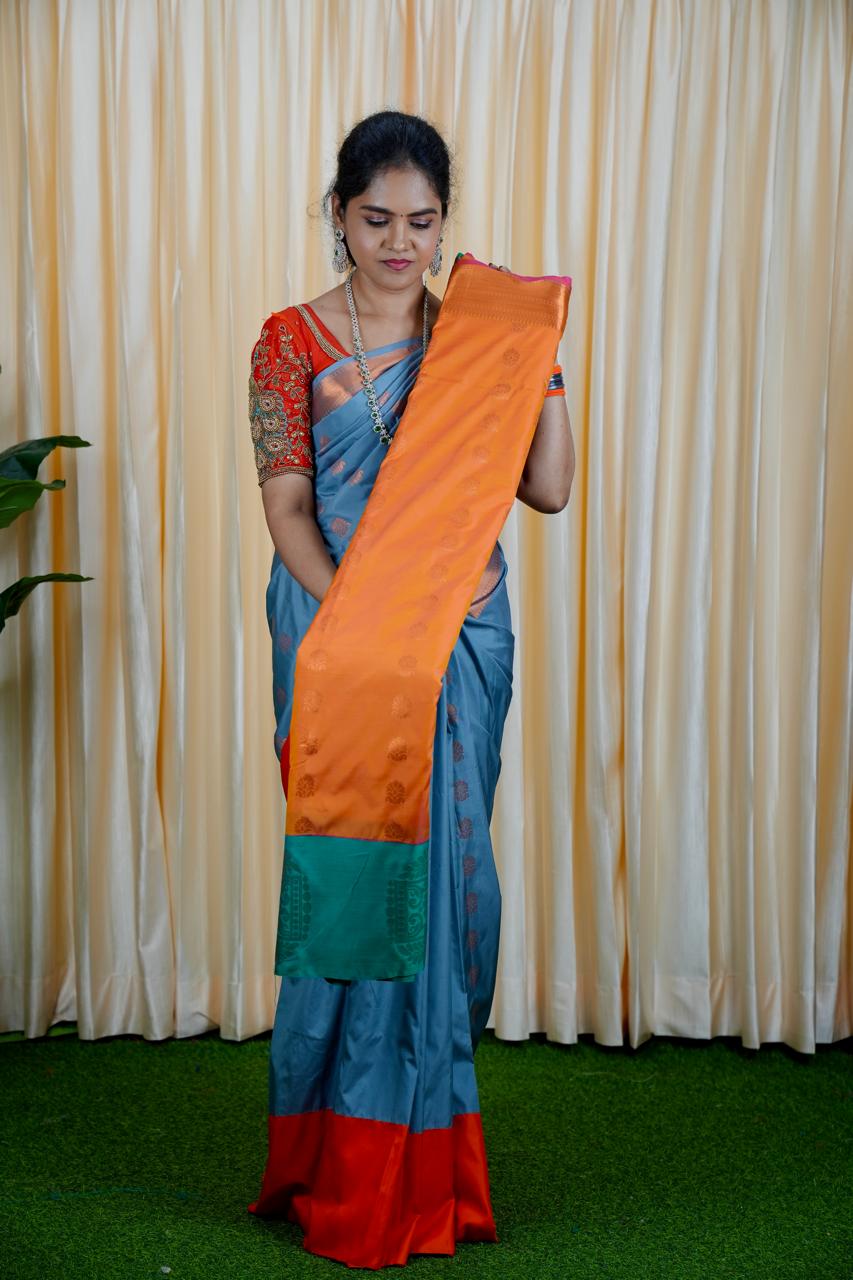 Korvai border soft silk sarees.🥳