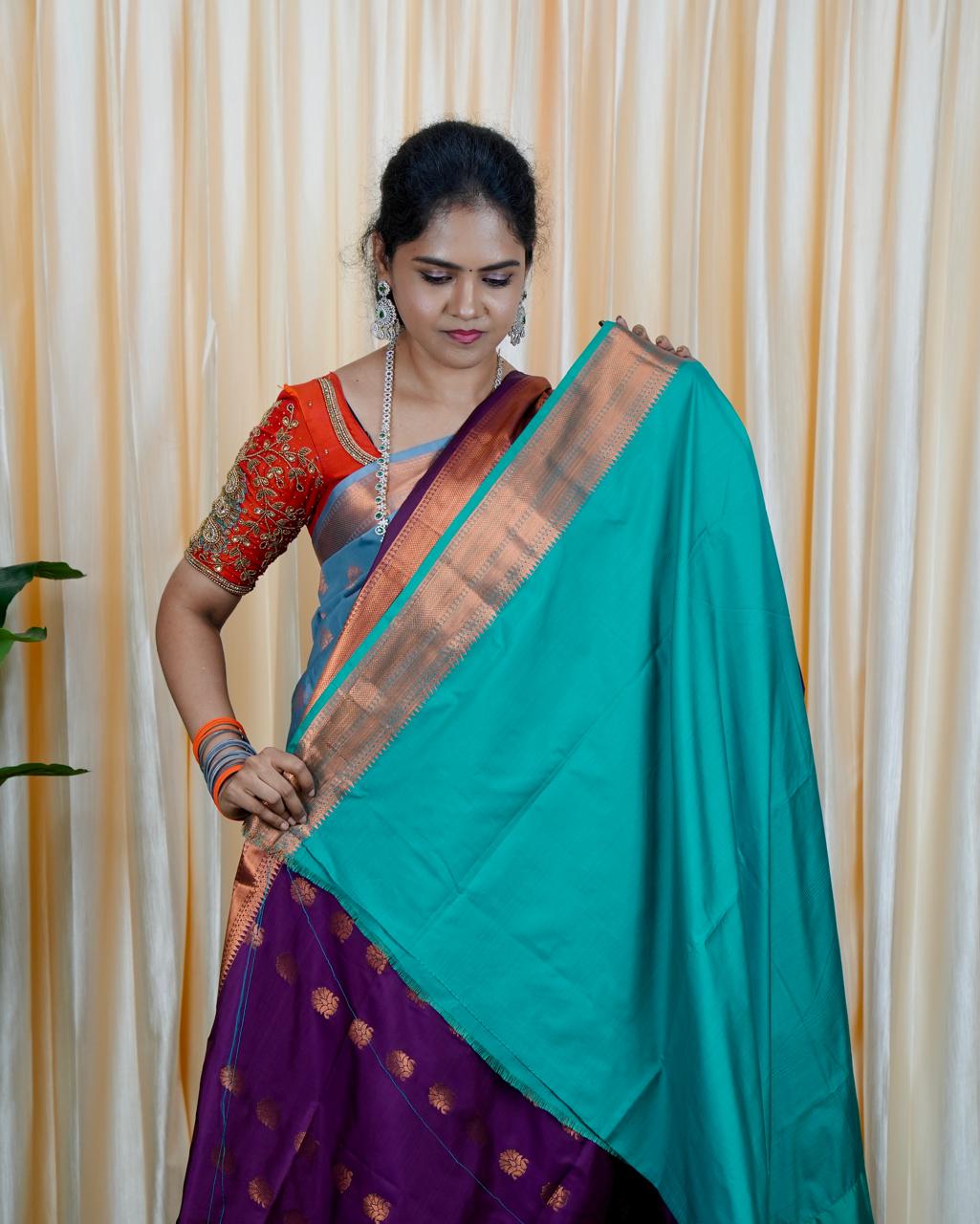 Korvai border soft silk sarees.🥳