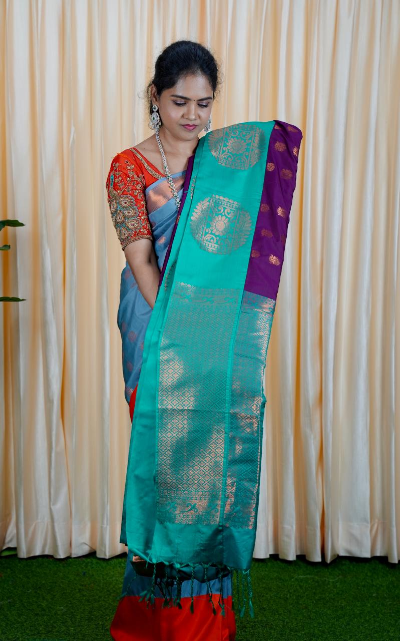Korvai border soft silk sarees.🥳