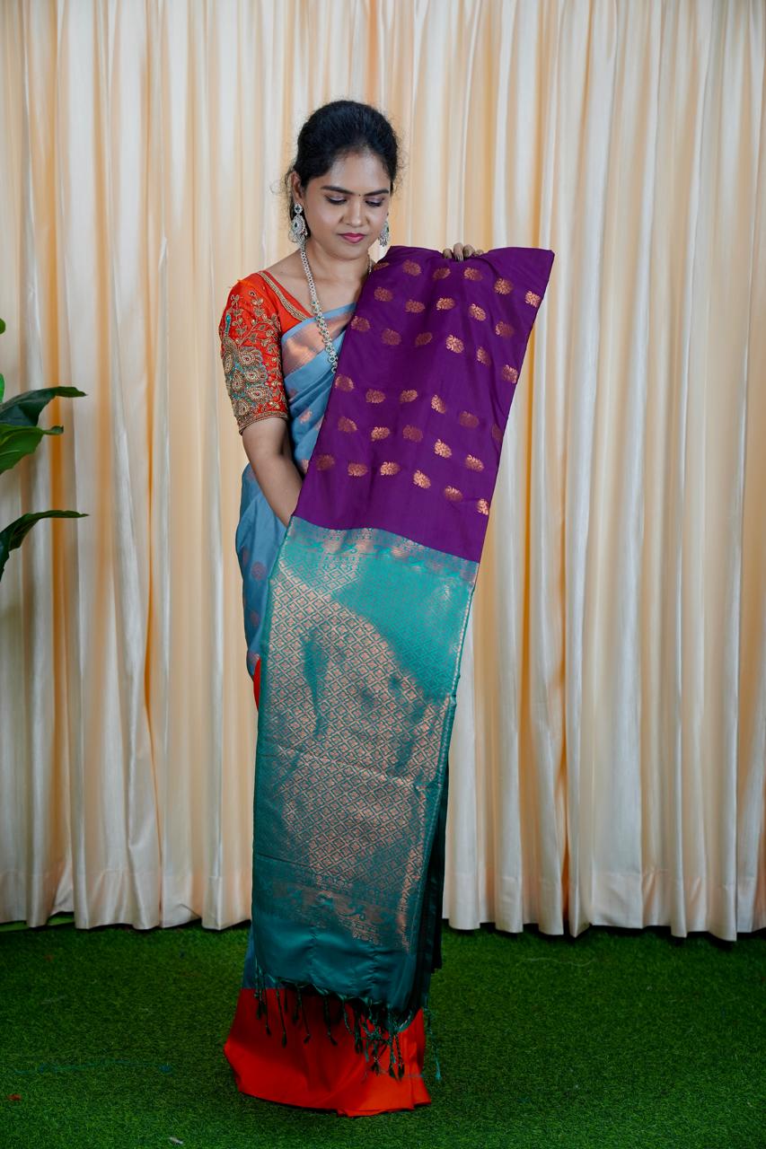 Korvai border soft silk sarees.🥳