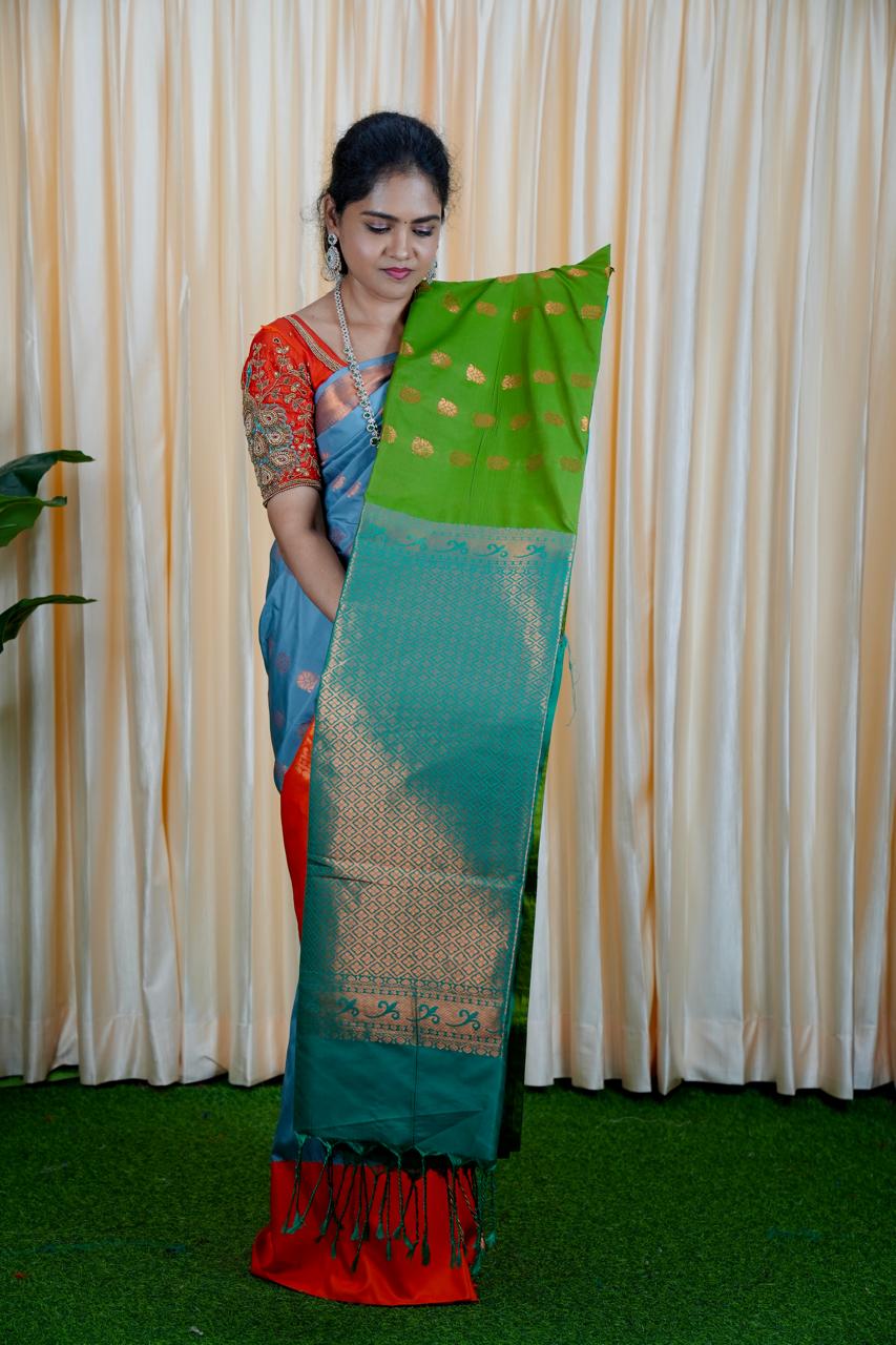 Korvai border soft silk sarees.🥳