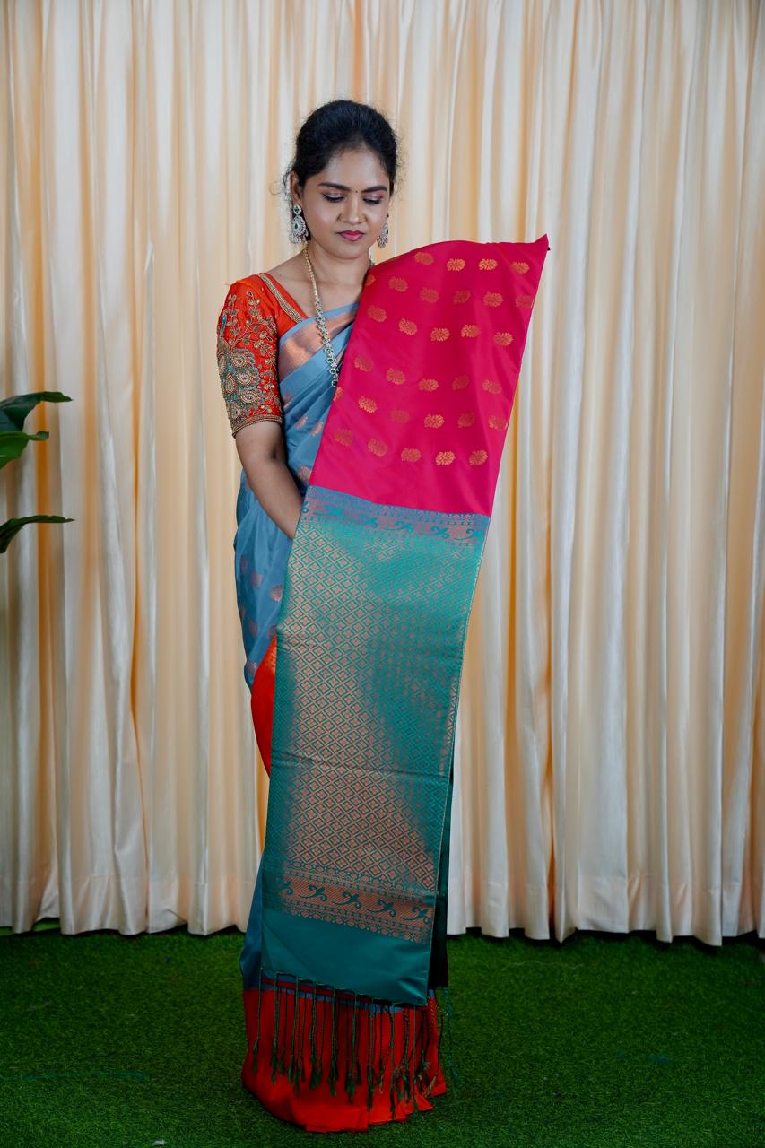 Korvai border soft silk sarees.🥳