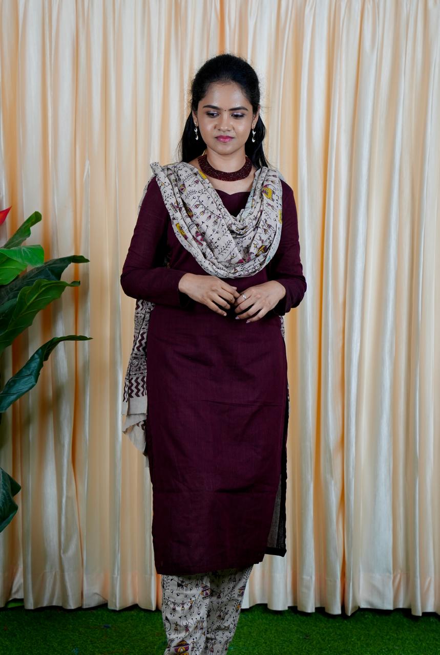 Unstiched Cotton salwar set.Prebook 25 days(Top 2.5 mtr, Bottom 2.5 mtr)🤗