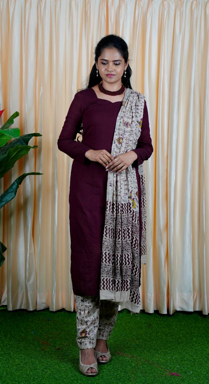Unstiched Cotton salwar set.Prebook 25 days(Top 2.5 mtr, Bottom 2.5 mtr)🤗