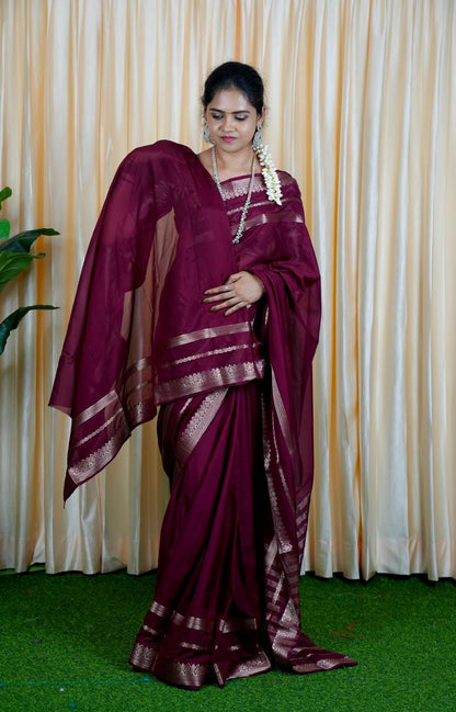 Semi Mysore silk saree.🥳