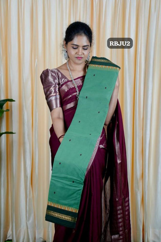 Premium Kanchi Cotton sarees.with running ❌