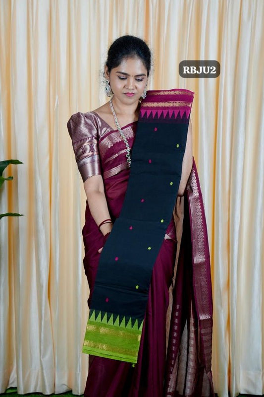 Premium Kanchi Cotton sarees.with running ❌
