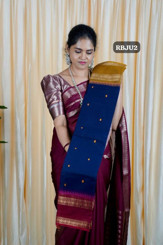 Premium Kanchi Cotton sarees.with running blouse❌