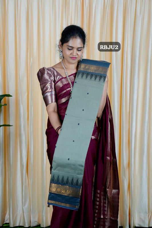 Premium Kanchi Cotton sarees.with running blouse❌