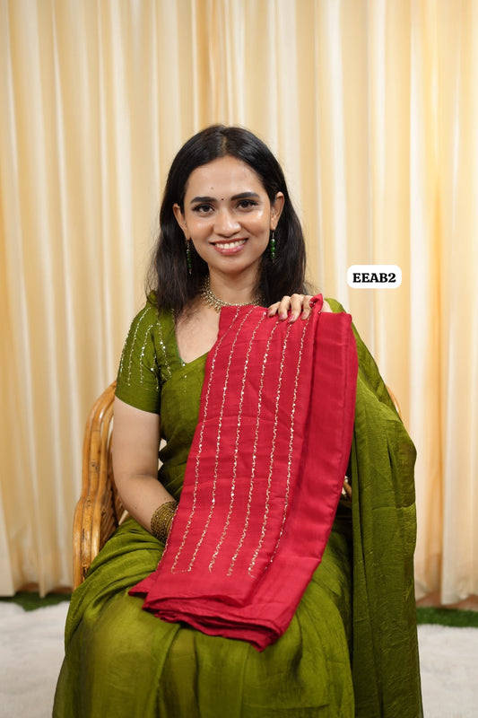 Viscose space silk with sequence work blouse 😍🥳