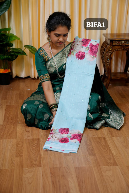 Silk cotton sarees with same blouse🥰😎