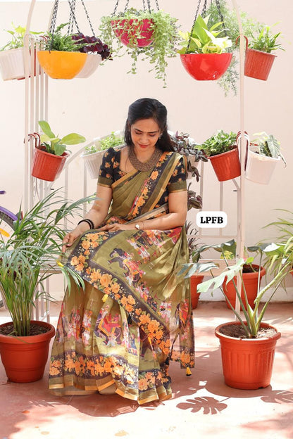 Linen cotton saree😍😎📚