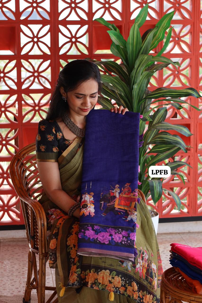 Linen cotton saree😍😎📚