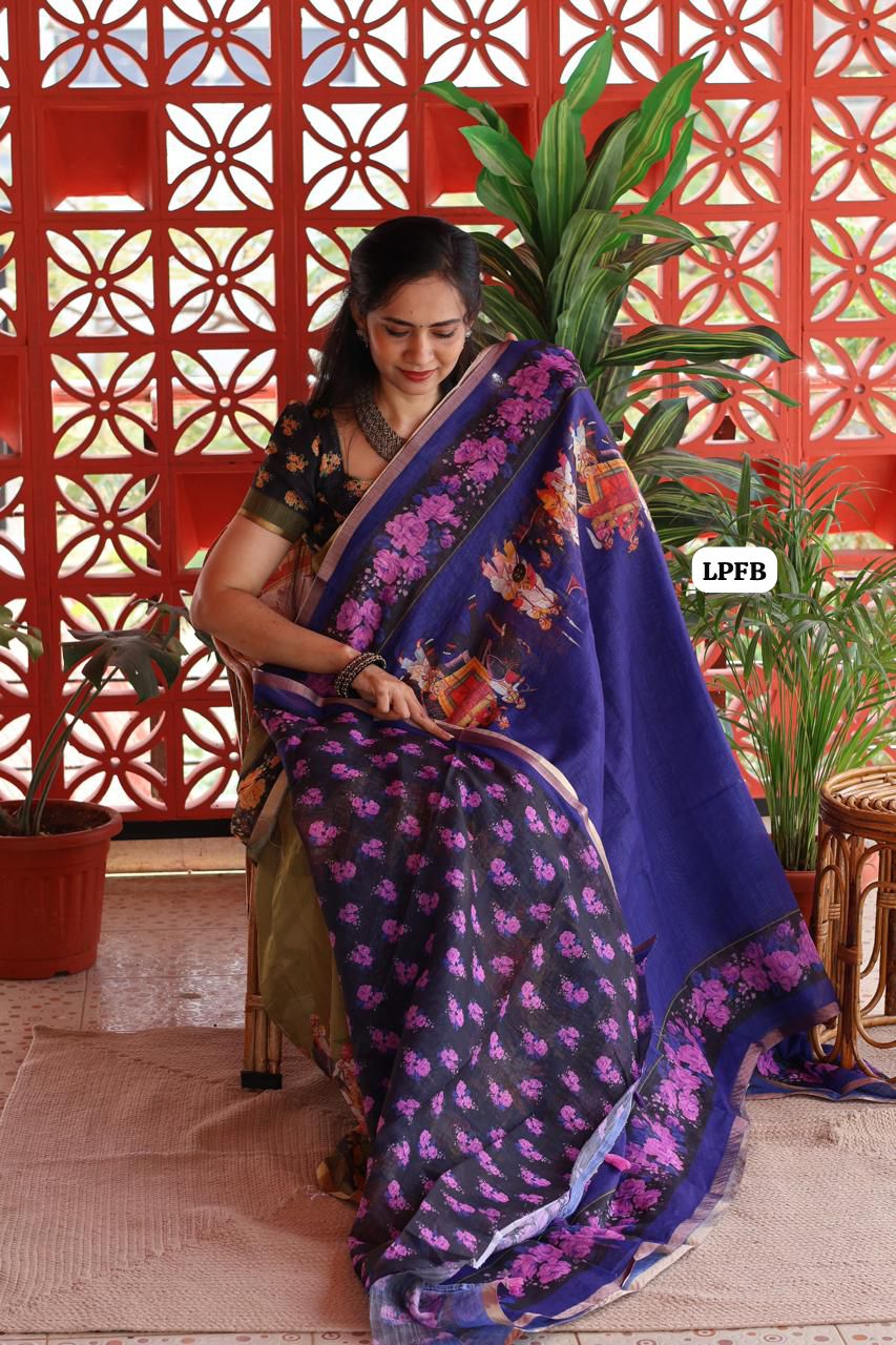 Linen cotton saree😍😎📚