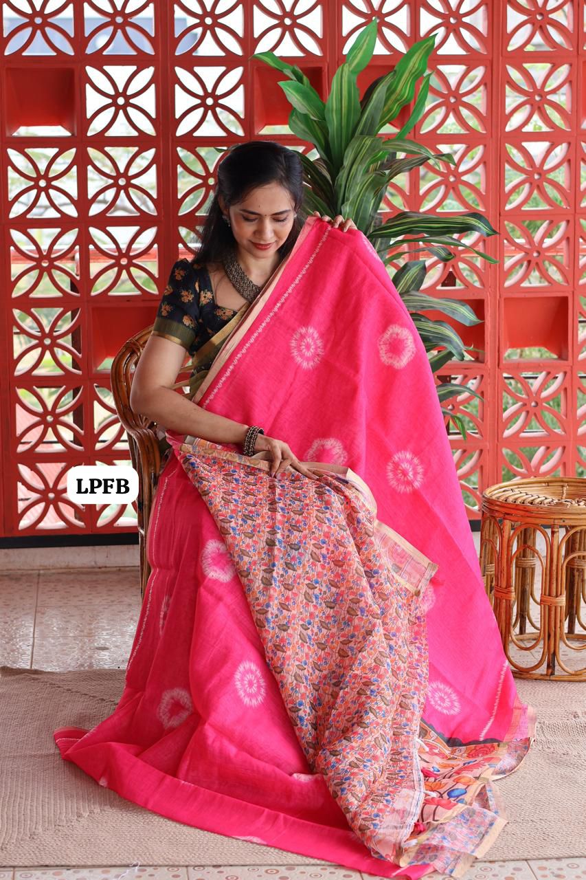 Linen cotton saree😍😎📚