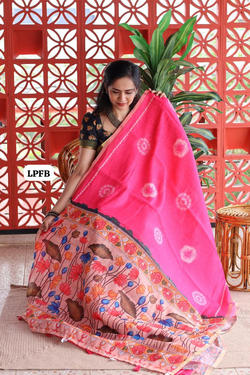 Linen cotton saree😍😎📚