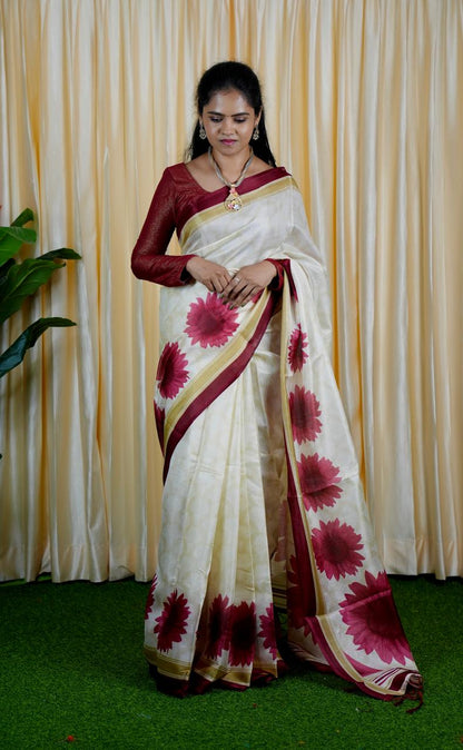 Kadhi cotton silk saree.with contrast blouse🥳✅