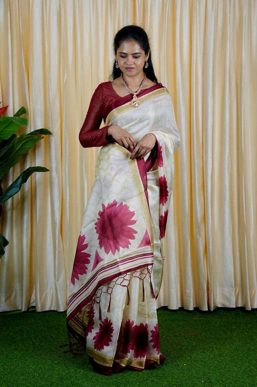Kadhi cotton silk saree.with contrast blouse🥳✅