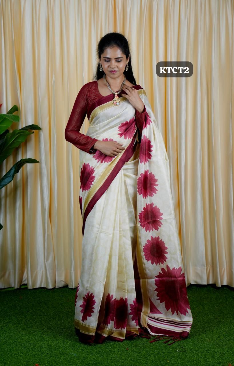 Kadhi cotton silk saree.with contrast blouse🥳✅