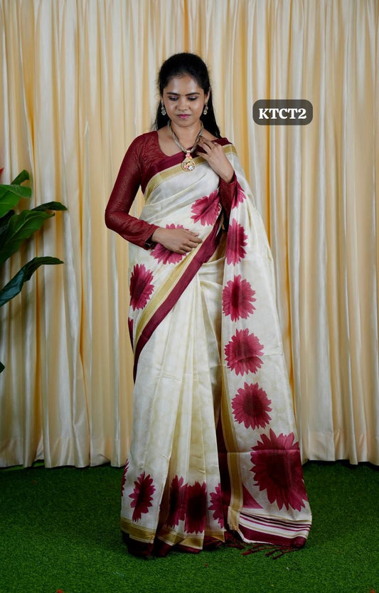 Kadhi cotton silk saree.with contrast blouse🥰🥳✅