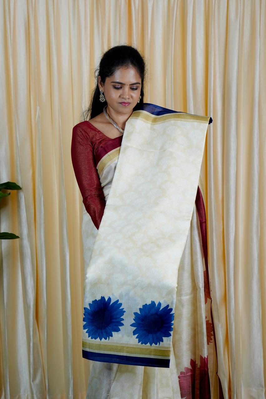 Kadhi cotton silk saree.with contrast blouse🥰🥳