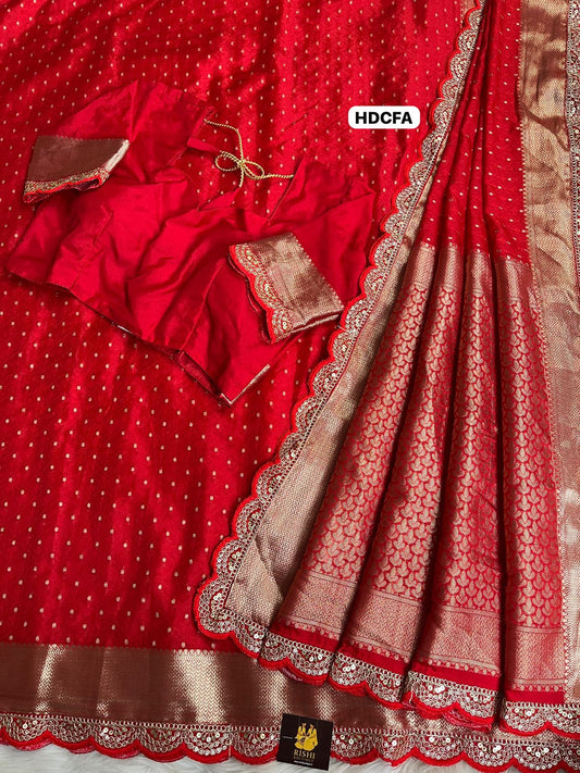 Prebook - Khadi Georgette saree with beautiful gold zari weaving saree🥳