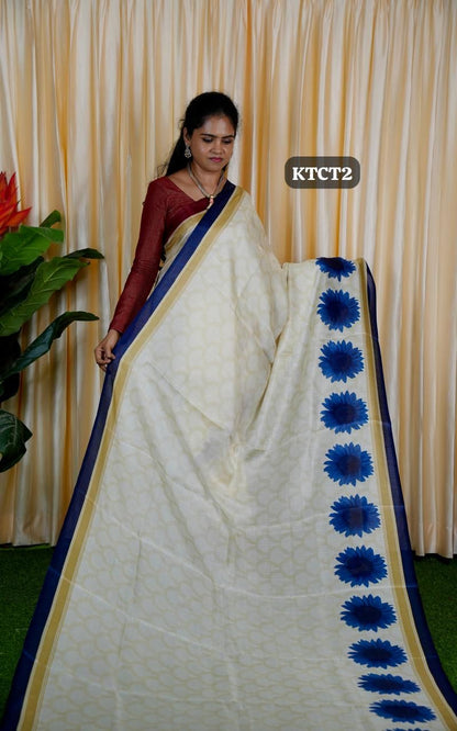 Kadhi cotton silk saree.with contrast blouse🥰🥳