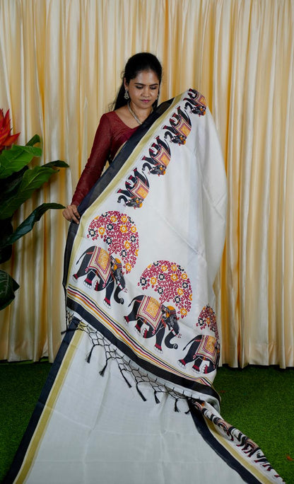 Kadhi cotton silk saree.with contrast blouse🥰🥳