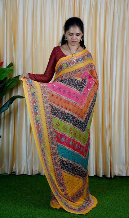 Soft georgette sarees mirror✅🥳(more than 2000 mirrors pasted)