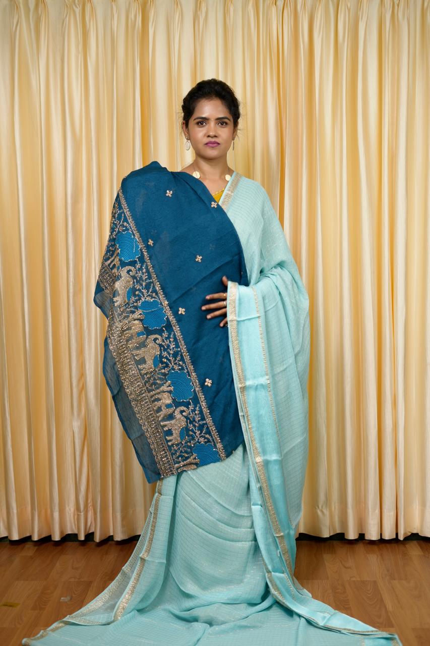 Viscose georgette saree🥳