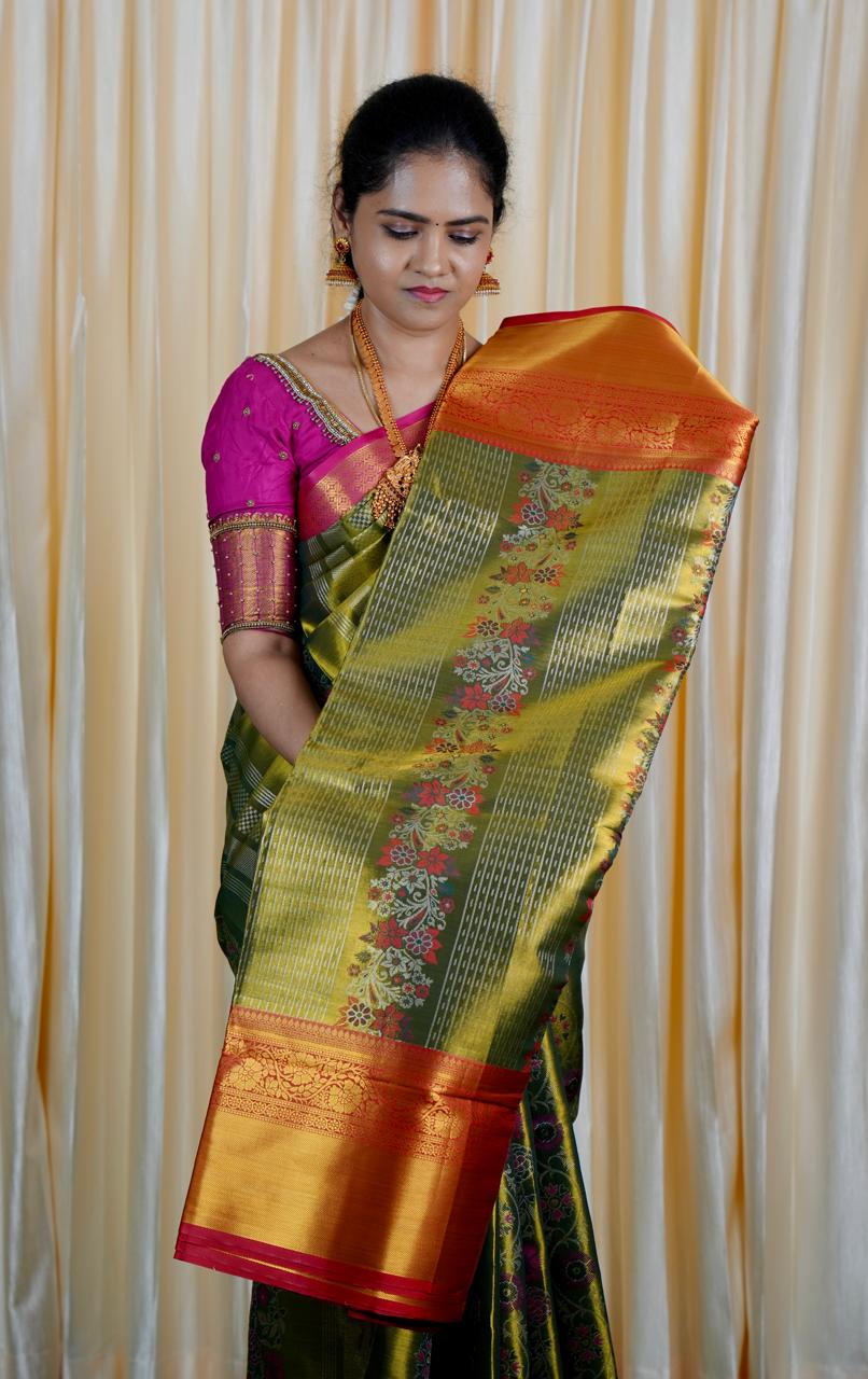 Kanchipuram inspired semi silk sarees🥳