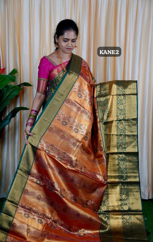 Kanchipuram inspired semi silk sarees.🥰🥳