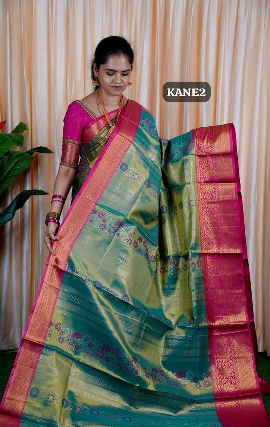 Kanchipuram inspired semi silk sarees.🥳