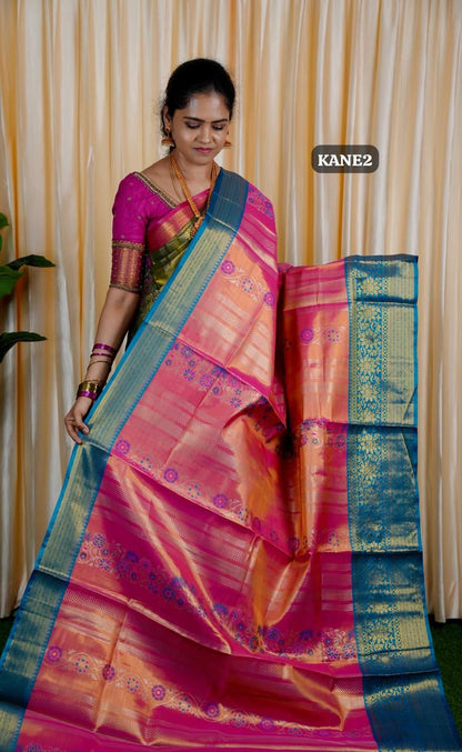 Kanchipuram inspired semi silk sarees prebook🍄🍏