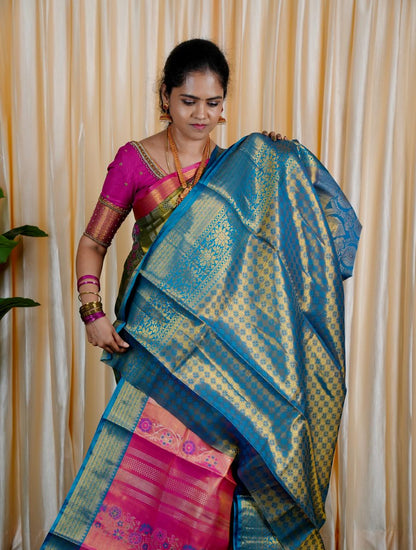 Kanchipuram inspired semi silk sarees prebook🍄🍏