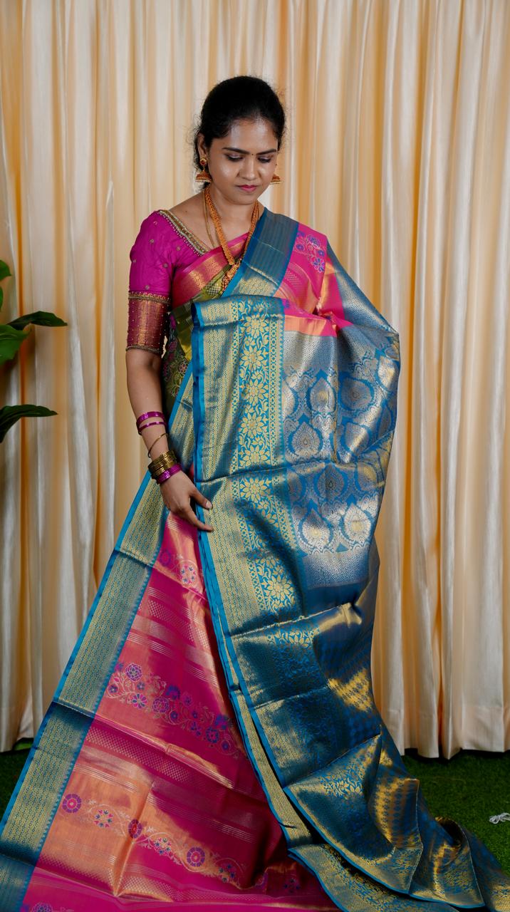 Kanchipuram inspired semi silk sarees prebook🍄🍏
